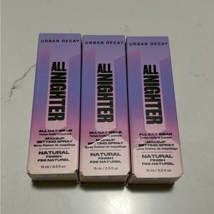 NWT THREE Urban Decay mini bottles of All Nighter setting spray
